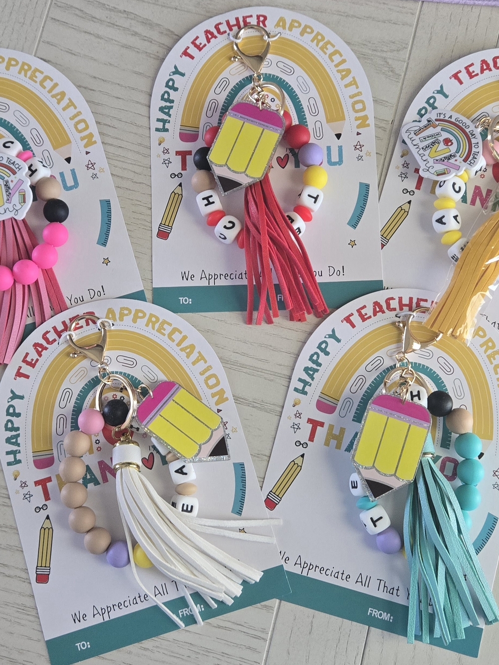 Teacher Appreciation Pencil Tassel Keychain